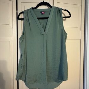 Vince Camuto Olive Green V-Neck Blouse